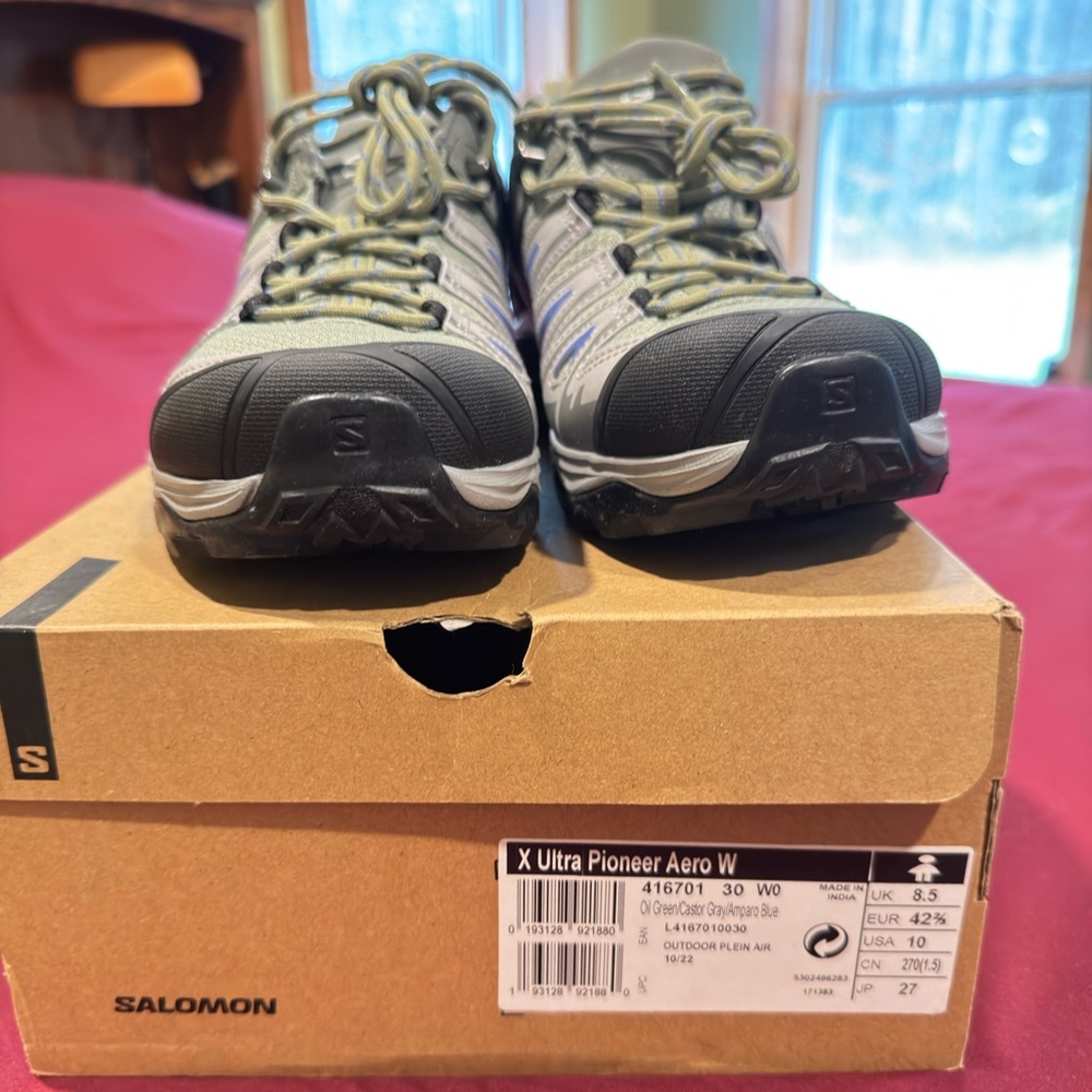 Salomon X Ultra Pioneer Aero Women’s Shoes - Green, Black and Gray Size 10 - Picture 2 of 11